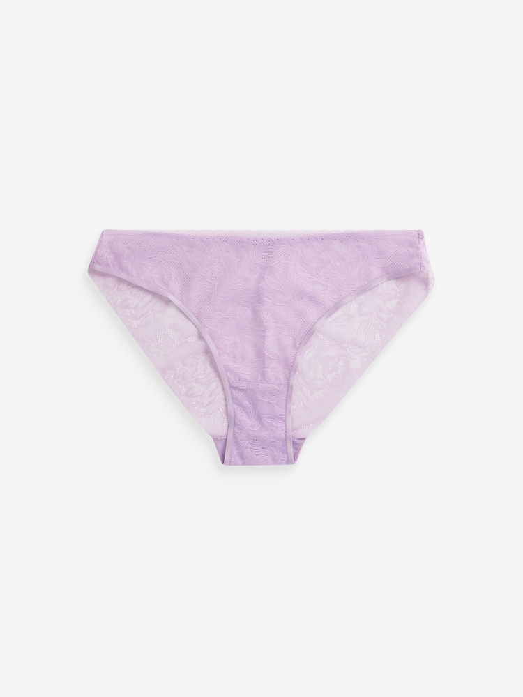 Lilac Purple Floral Selvedge Lace Knickers - Image 5 of 5 Lilac Purple Floral Selvedge Lace Knickers - Image 5 of 5