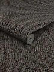 Chocolate Brown Linen Weave 10M Wallpaper - Image 4 of 4