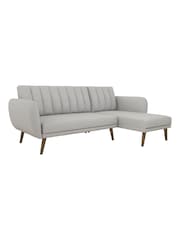 Novogratz Grey Brittany Linen Sectional Sofa Bed - Image 3 of 4
