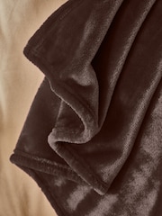 Brown Plush Fleece Throw - Image 2 of 4