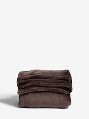 Brown Plush Fleece Throw - Image 4 of 4