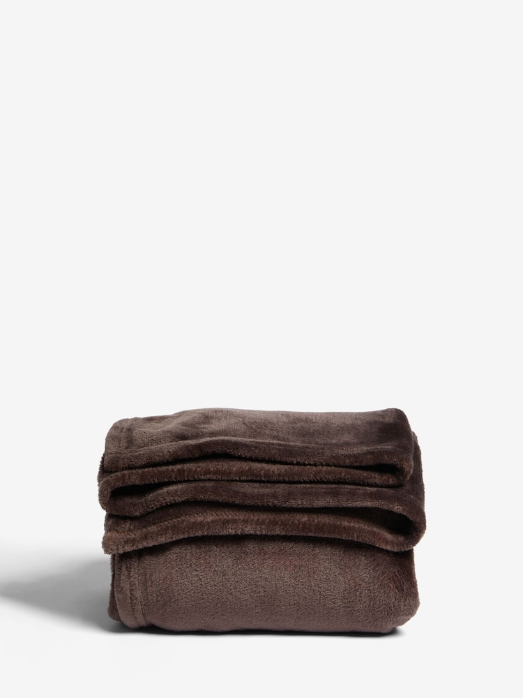 Brown Plush Fleece Throw - Image 4 of 4