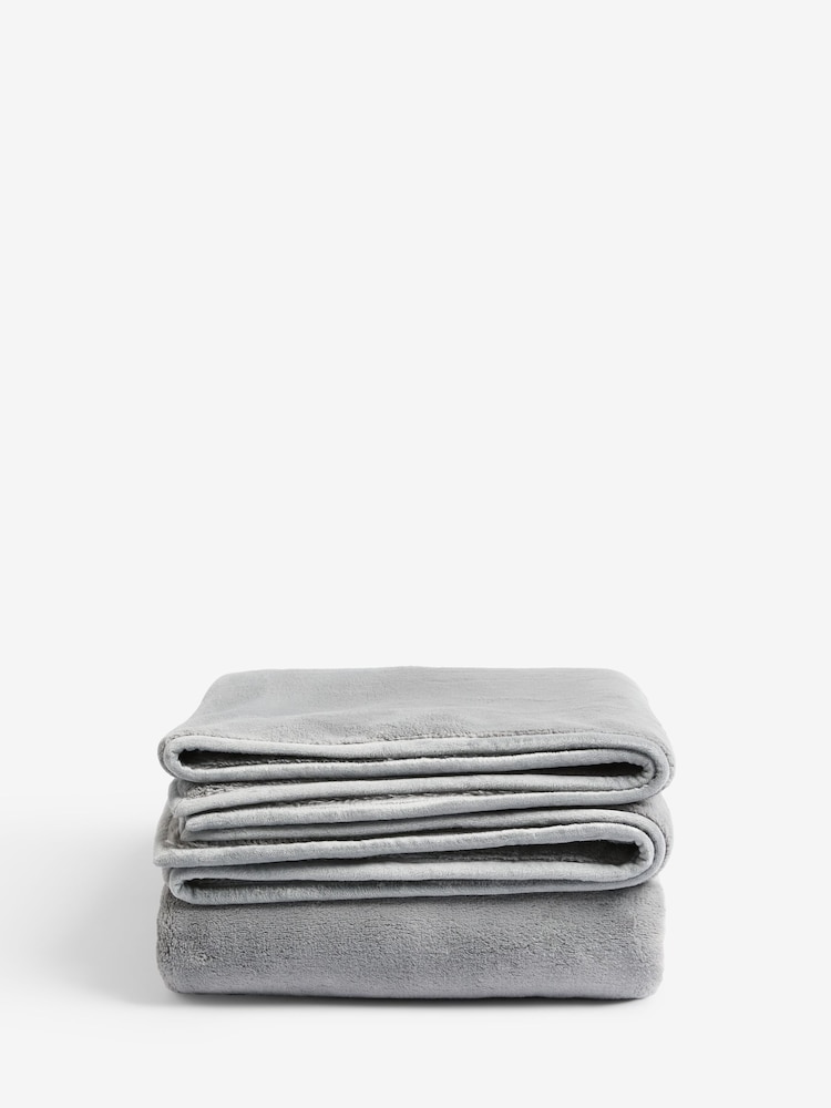 Grey Marshmallow Soft Fleece Throw - Image 4 of 4
