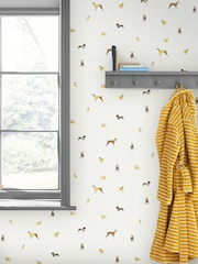 Joules Cream Harbour Dogs Wallpaper - Image 1 of 5