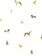 Joules Cream Harbour Dogs Wallpaper - Image 2 of 5