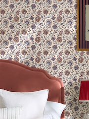 Joules Blue Orange Trailing Indienne Floral 10M Wallpaper - Image 5 of 5