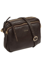 Marrón - Bolso bandolera de piel 'Remi' de Pure Luxuries London - Imagen 6 de 6