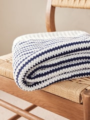 Black/White Iggy Knitted Throw - Image 2 of 5