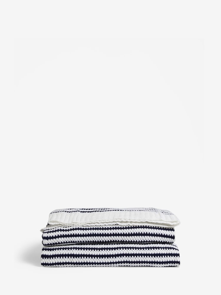 Black/White Iggy Knitted Throw - Image 5 of 5