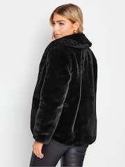 M&Co Black Plush Faux Fur Coat - Image 5 of 6