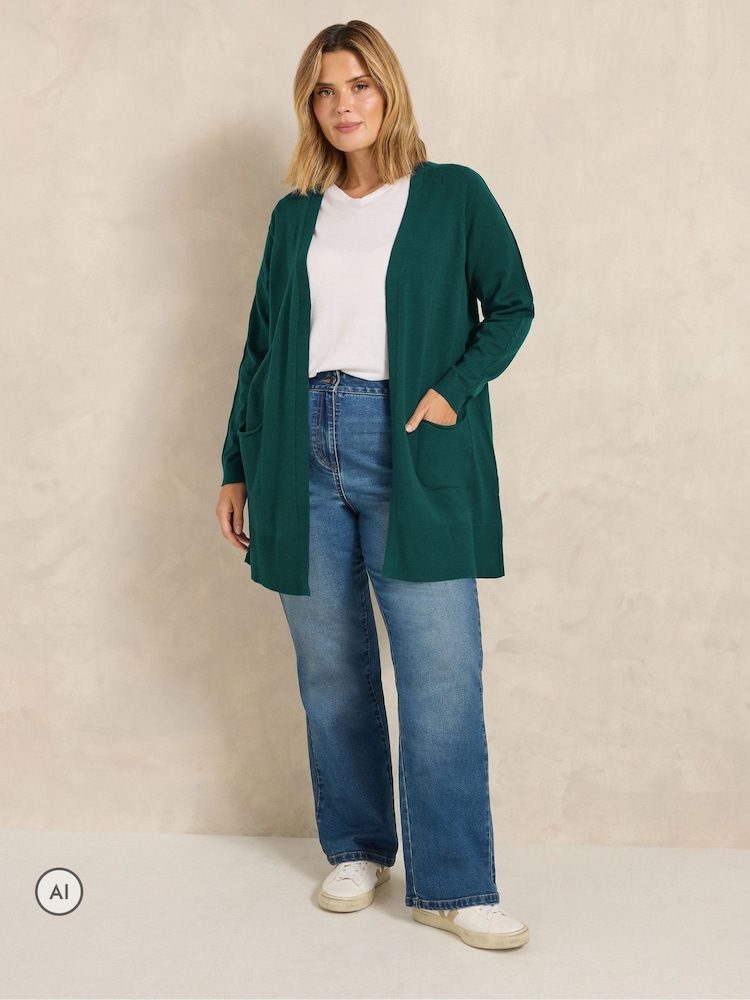 Evans Blue Premium Longline Cardigan - Image 2 of 6 Evans Blue Premium Longline Cardigan - Image 2 of 6
