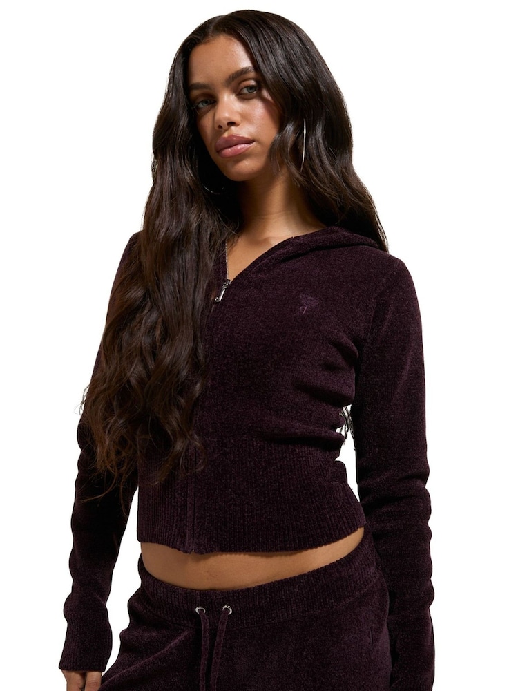 Juicy Couture Red Maya Knit Hoodie - Image 1 of 4 Juicy Couture Red Maya Knit Hoodie - Image 1 of 4