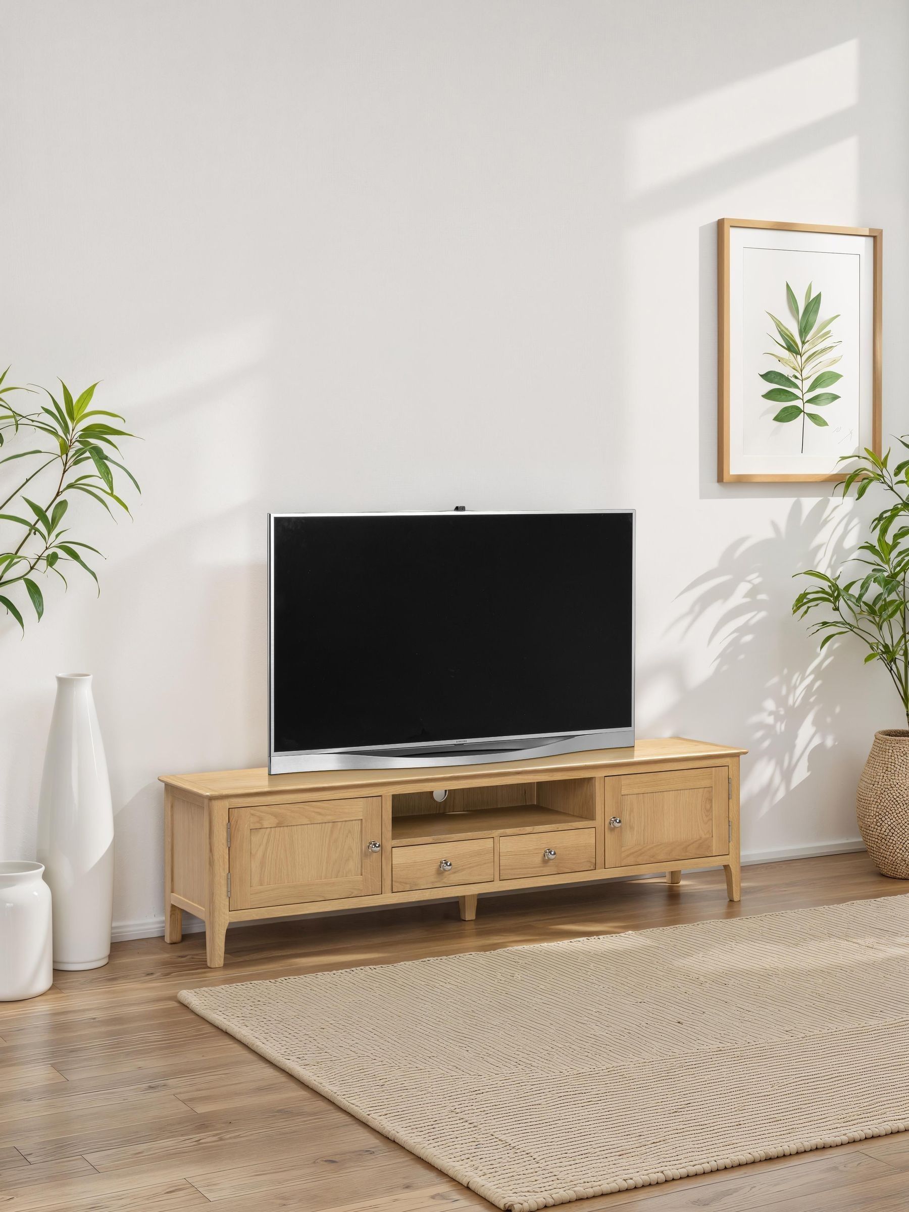 Julian Bowen Kingham Widescreen Tv Unit - Oak - Image 4