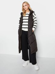 PixieGirl Petite Black Chevron Padded Gilet - Image 3 of 4