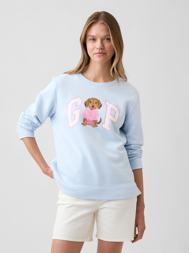 Gap Blue/Pink Relaxed Gap Logo Sweatshirt - Image 1 of 5 Gap Blue/Pink Relaxed Gap Logo Sweatshirt - Image 1 of 5
