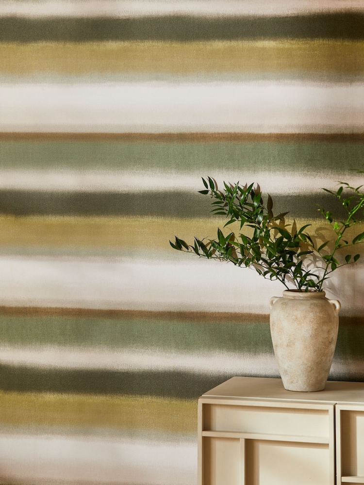 Green Equinox Stripe 10M Wallpaper - Image 1 of 4 Green Equinox Stripe 10M Wallpaper - Image 1 of 4