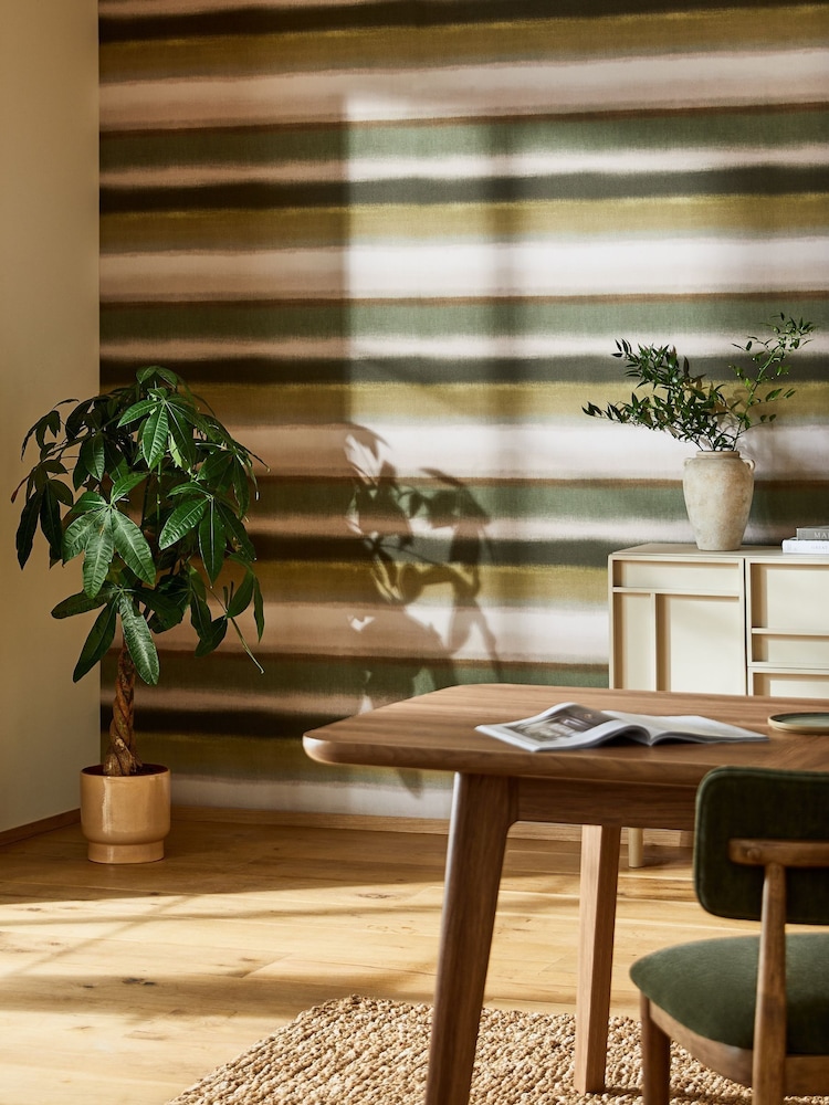 Green Equinox Stripe 10M Wallpaper - Image 2 of 4 Green Equinox Stripe 10M Wallpaper - Image 2 of 4