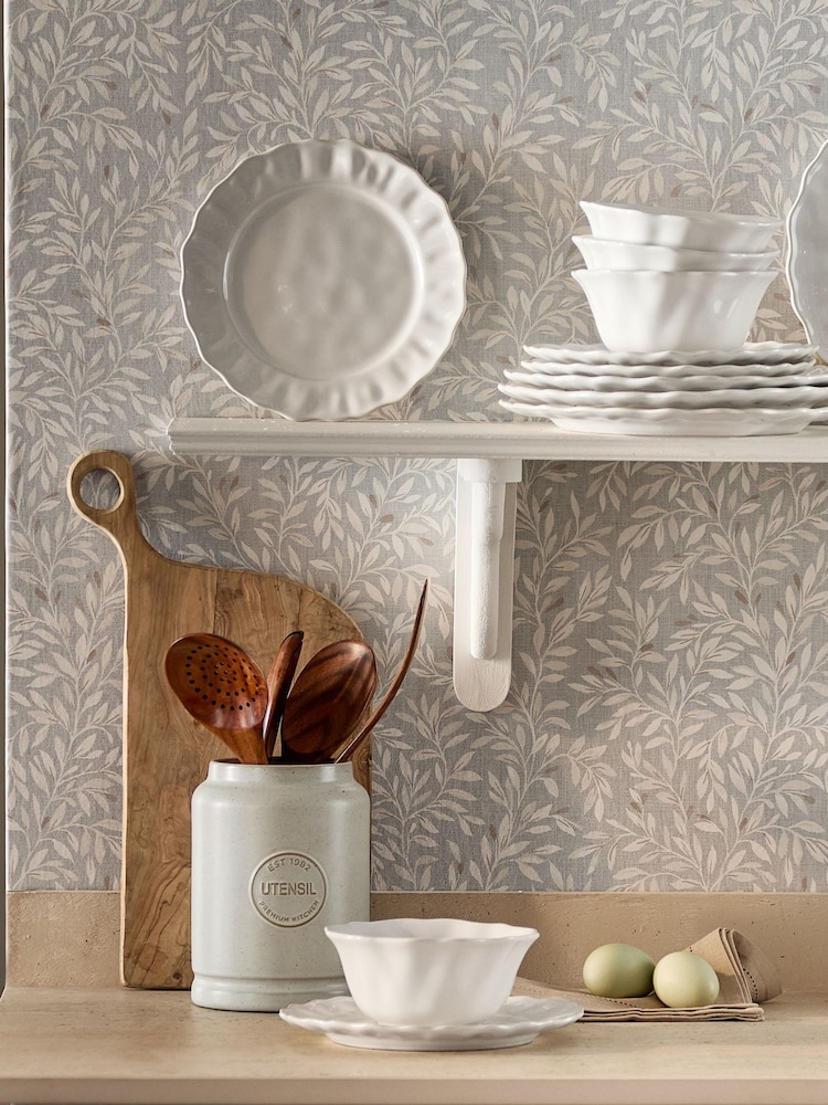 Grey Ditsy Leaf 10M Wallpaper - Image 2 of 5