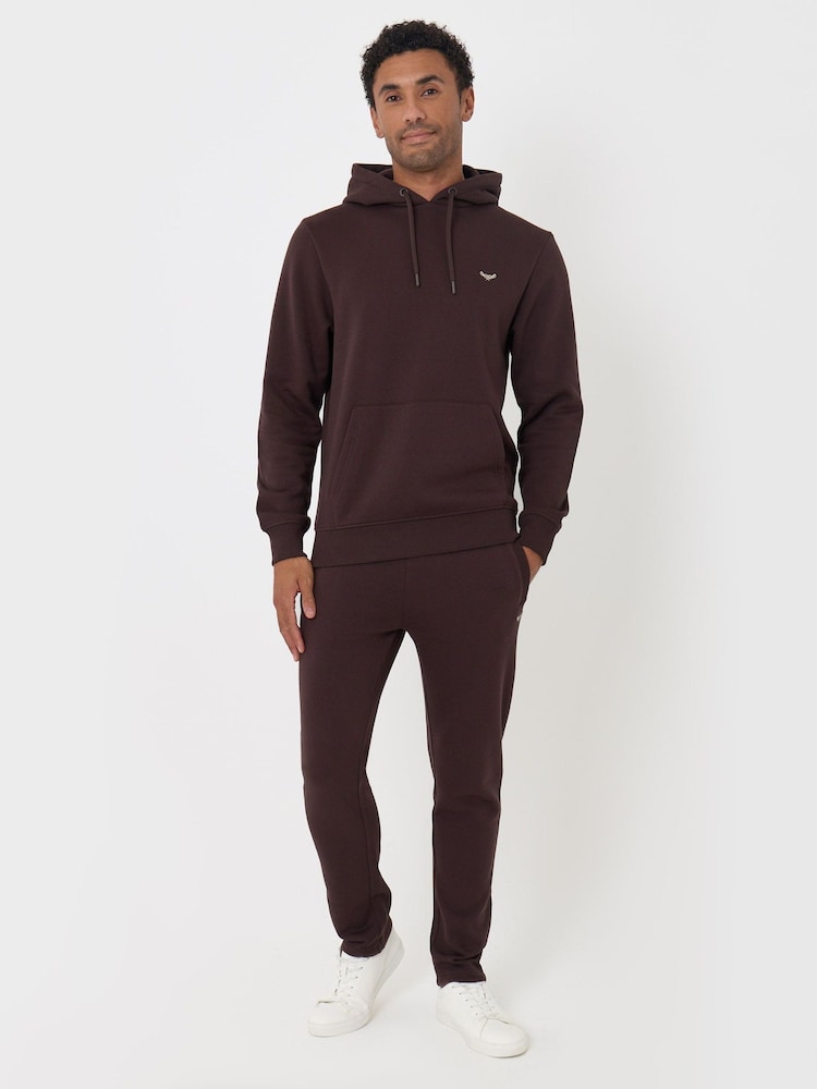 Threadbare Brown Cotton Rich Hoodie and Joggers Set - Image 1 of 5