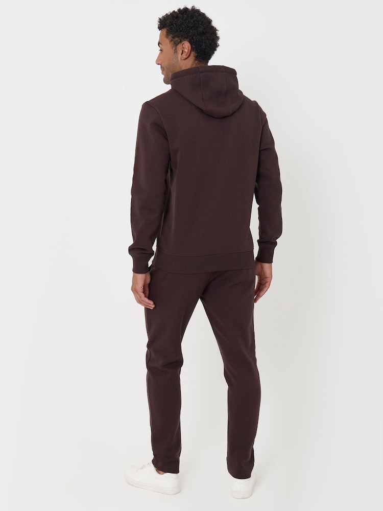 Threadbare Brown Cotton Rich Hoodie and Joggers Set - Image 2 of 5