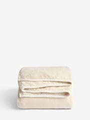 Ivory Marshmallow Soft Fleece Throw - Image 4 of 4