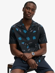 Superdry Black Cabana Print Short Sleeve Shirt - Image 1 of 7
