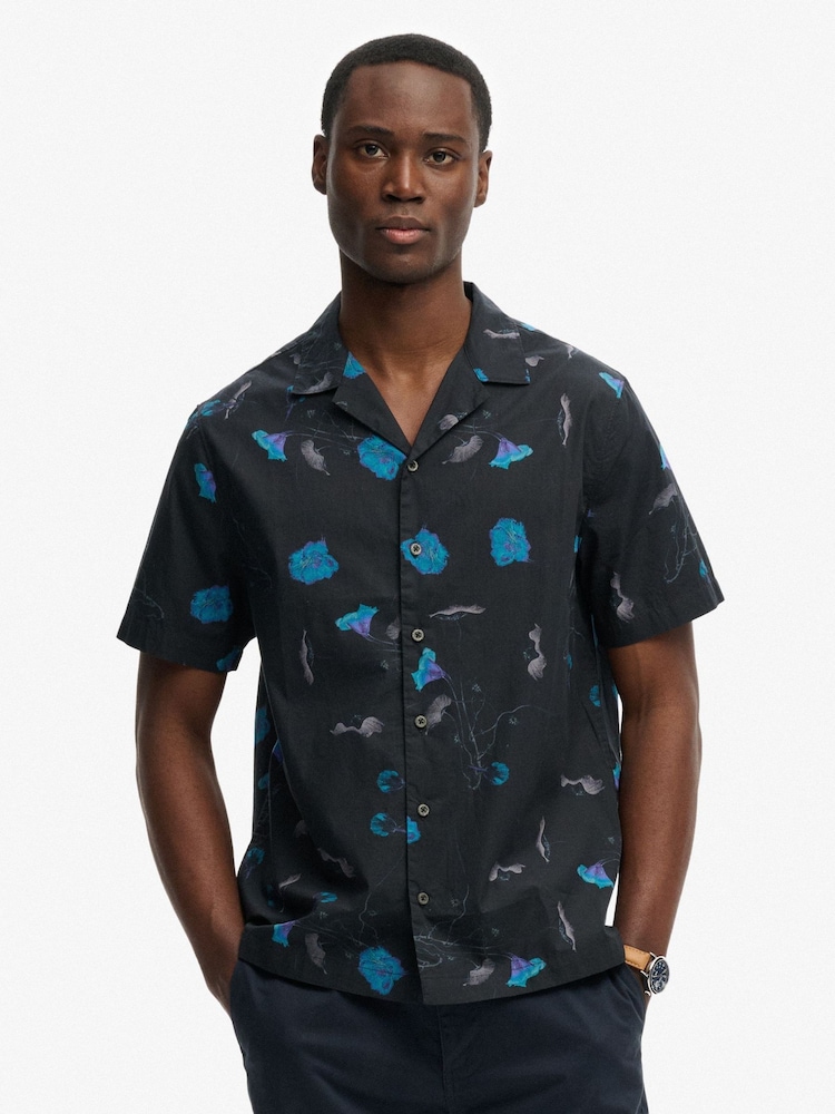Superdry Black Cabana Print Short Sleeve Shirt - Image 2 of 7