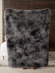 Charcoal Grey Loulou Faux Fur Throw - Image 4 of 5