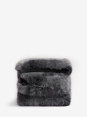 Charcoal Grey Loulou Faux Fur Throw - Image 5 of 5