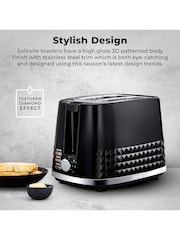 Tower Black Solitaire 2 Slice Toaster - Image 3 of 8