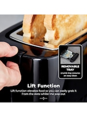 Tower Black Solitaire 2 Slice Toaster - Image 6 of 8
