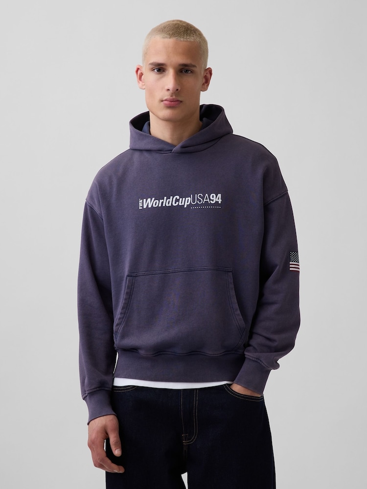 Gap Navy USA FIFA WORLD CUP™ Vintage Soft Oversized Hoodie - Image 1 of 5 Gap Navy USA FIFA WORLD CUP™ Vintage Soft Oversized Hoodie - Image 1 of 5