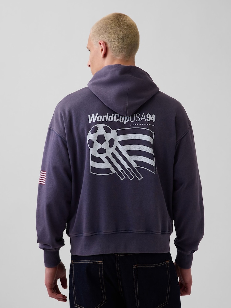 Gap Navy USA FIFA WORLD CUP™ Vintage Soft Oversized Hoodie - Image 2 of 5 Gap Navy USA FIFA WORLD CUP™ Vintage Soft Oversized Hoodie - Image 2 of 5