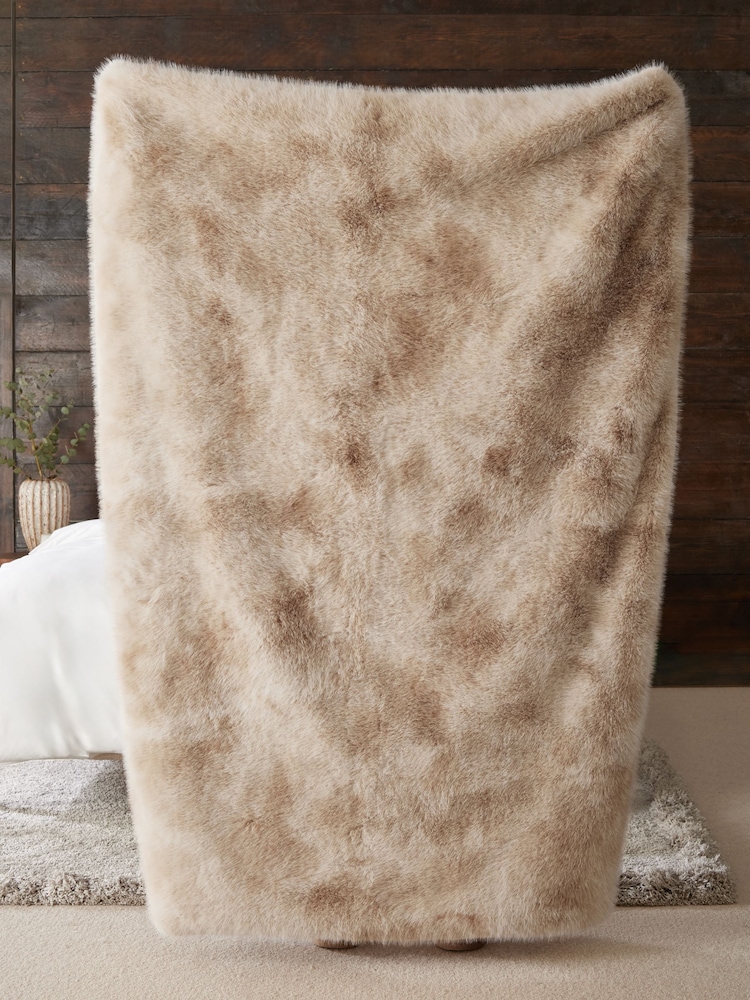 Mink Brown Loulou Faux Fur Throw - Image 4 of 6