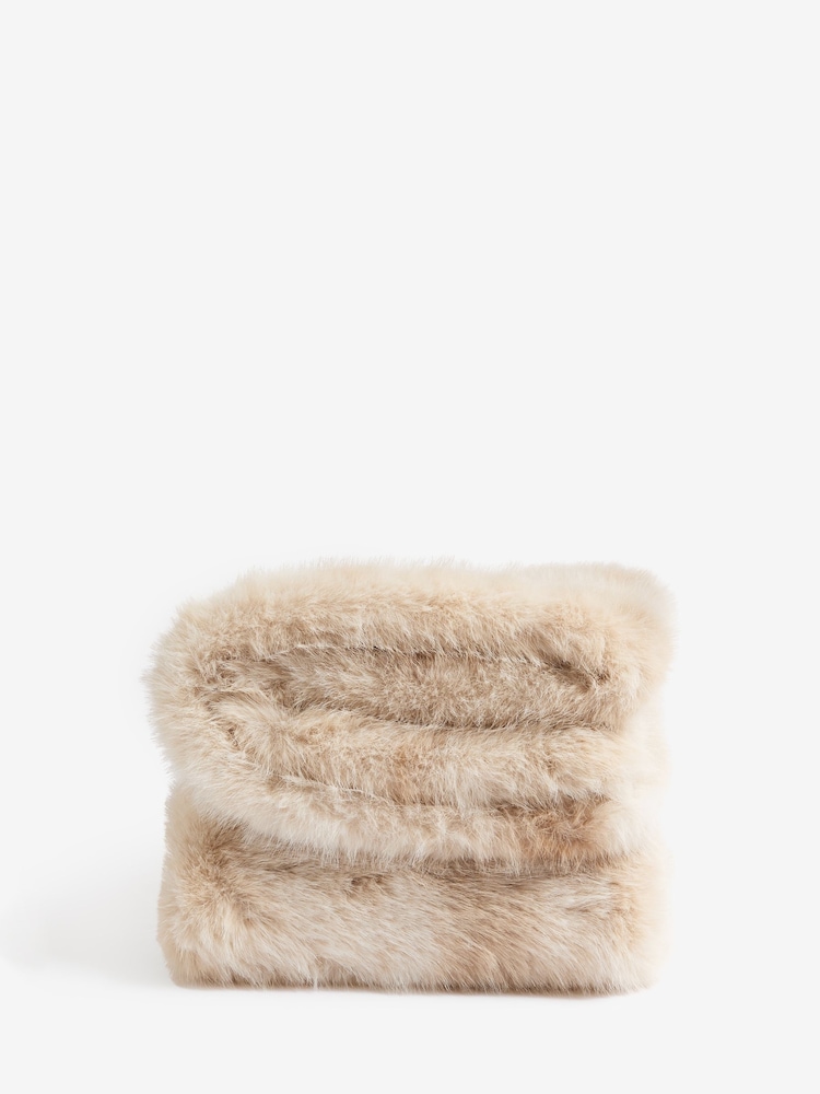 Mink Brown Loulou Faux Fur Throw - Image 5 of 6