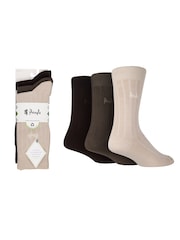Pringle Natural Classic Bamboo Rib Socks 3 Pack - Image 1 of 5