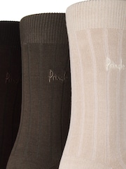 Pringle Natural Classic Bamboo Rib Socks 3 Pack - Image 4 of 5