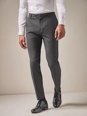 Charcoal Grey Skinny Fit Stretch Smart Trousers - Image 1 of 5