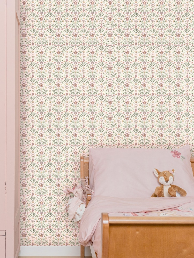 Little Dutch Pinkgreen Fairy Flowers 10M Wallpaper - Image 1 of 4