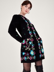Monsoon – Kurzes Kim-Kleid aus Cord mit Stickerei - Bild 3 von 5