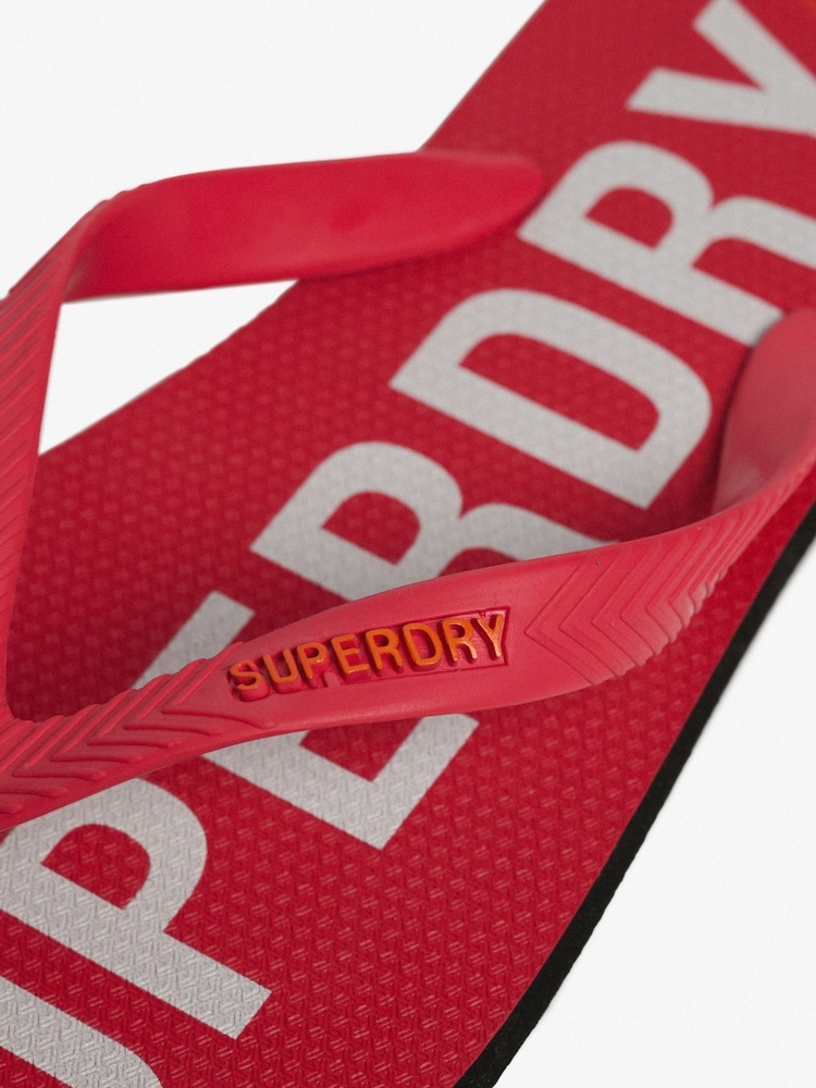 Superdry Red Core Essential Flip Flops - Image 6 of 6