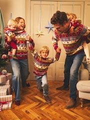 JoJo Maman Bébé Multi Christmas Women's Long Sleeve Fairisle Jumper - Image 1 of 1