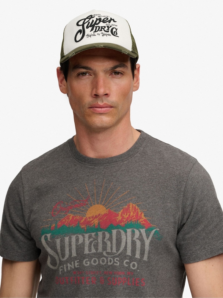 SUPERDRY Green SUPERDRY Mesh Trucker Cap - Image 1 of 5