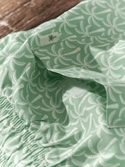 Sage Green Palm Tree Geo Regular Fit Printed Swim Shorts - Image 12 of 12