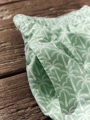 Sage Green Palm Tree Geo Regular Fit Printed Swim Shorts - Image 9 of 12