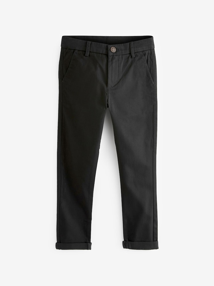 Black Skinny Fit Stretch Chino Trousers (3-17yrs) - Image 1 of 8