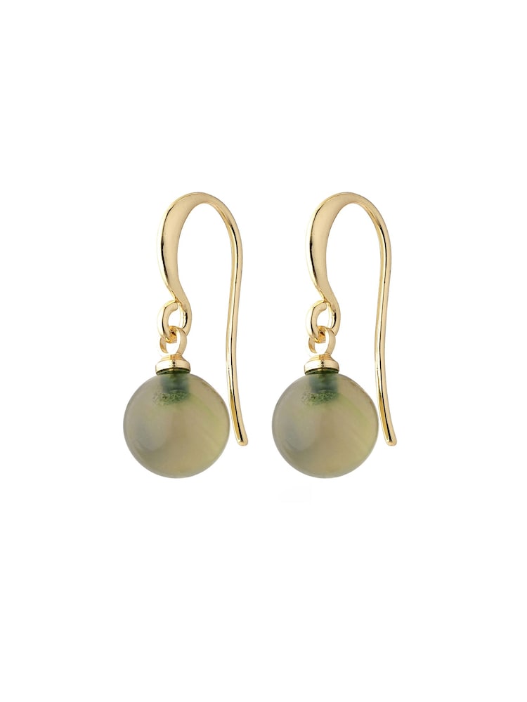 PILGRIM Green Gold Plated Earrings - Image 2 of 2