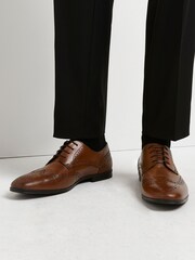 River Island Brown Lace-Up Leather Brogue Derby Shoes - Image 2 of 6