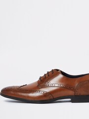 River Island Brown Lace-Up Leather Brogue Derby Shoes - Image 3 of 6