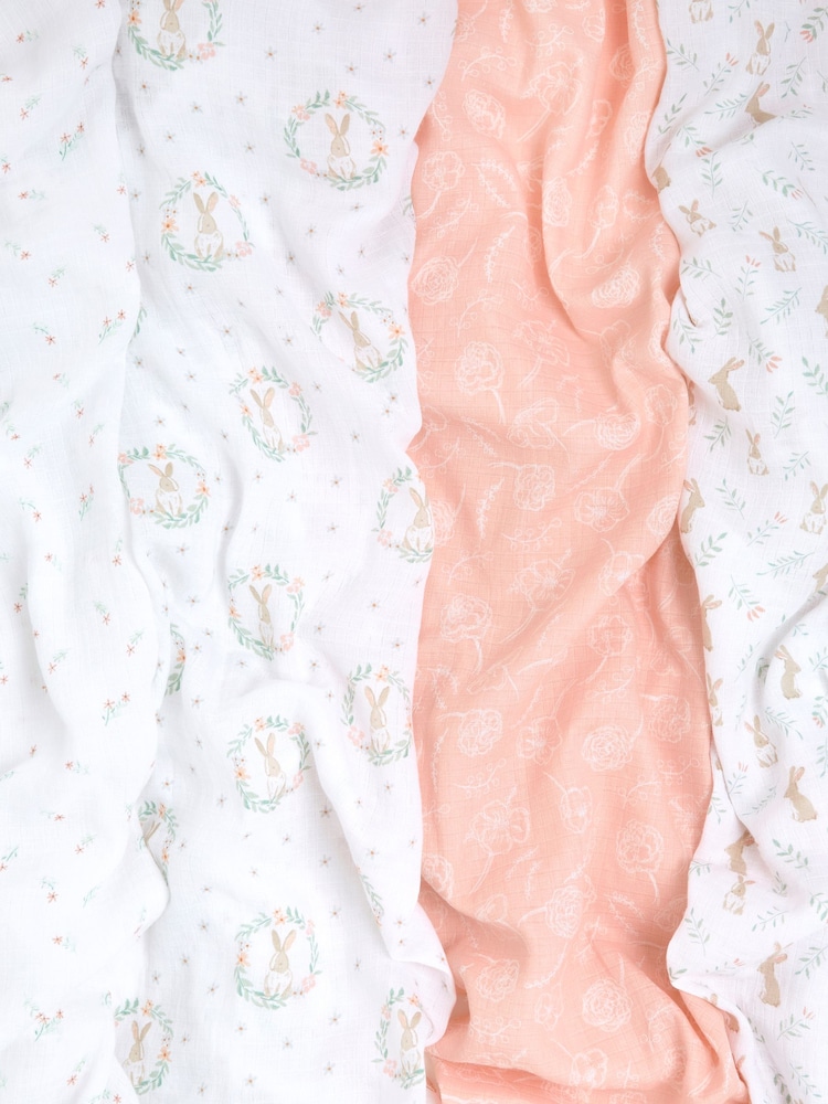 Aden & Anais Pink Essentials Muslin Blankets 4 Pack - Image 4 of 4 Aden & Anais Pink Essentials Muslin Blankets 4 Pack - Image 4 of 4